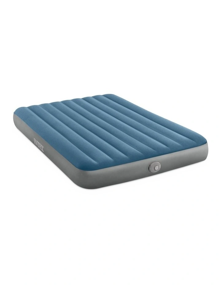 Intex Queen Dura-Beam Prestige Downy Inflatable Airbed With Pump Blue image 7