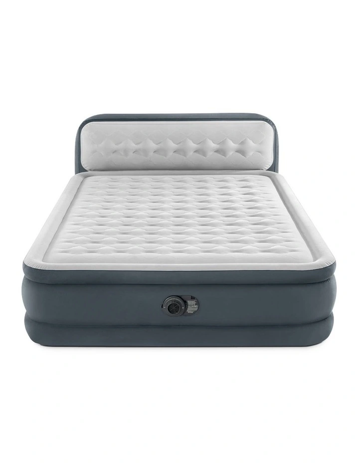 Intex Queen Plush Headboard Inflatable Airbed With Fiber-Tech And Pump image 2