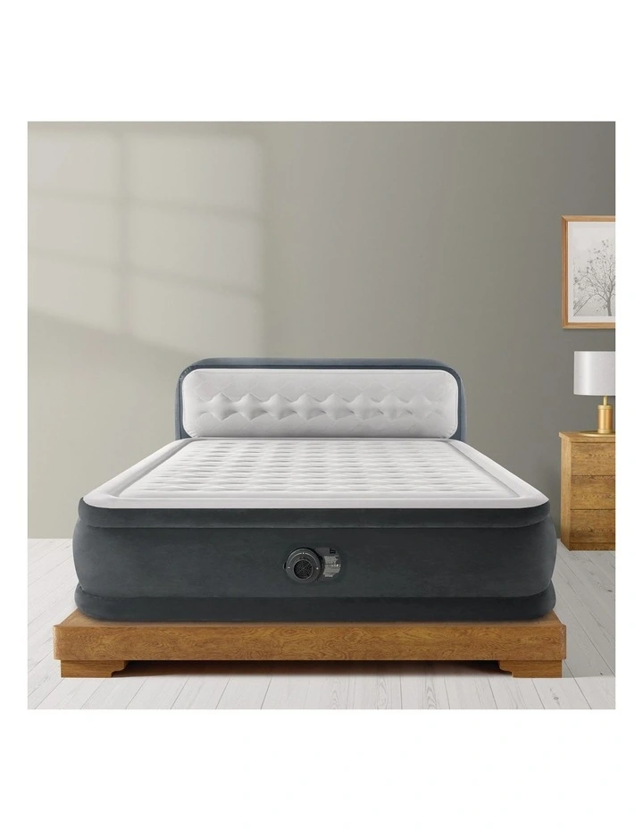 Intex Queen Plush Headboard Inflatable Airbed With Fiber-Tech And Pump image 7