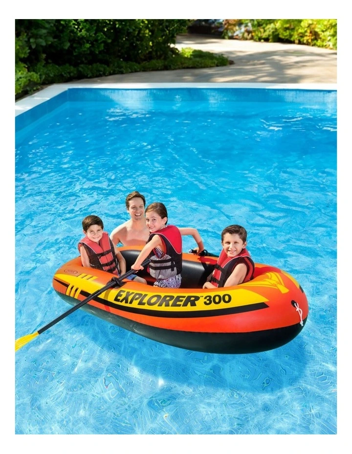 Intex Explorer 300 Inflatable Boat Set Pool Float Toy For Ages 6 image 2