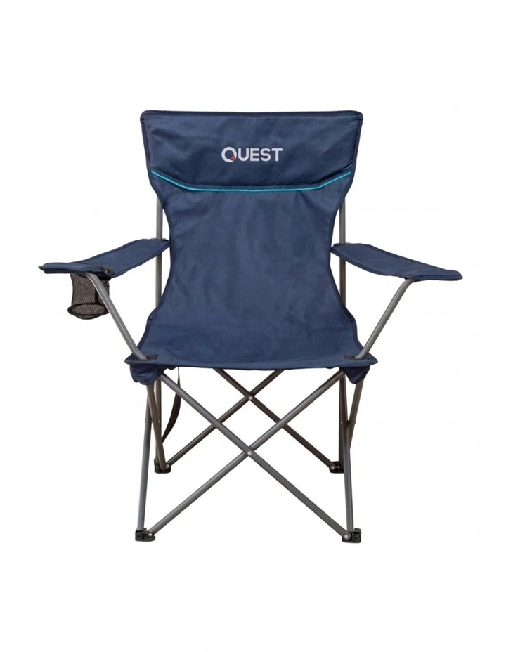 2pc Quest Wide Back Camp Chairs Twin Pack Midnight Blue Outdoor Seating Set image 2