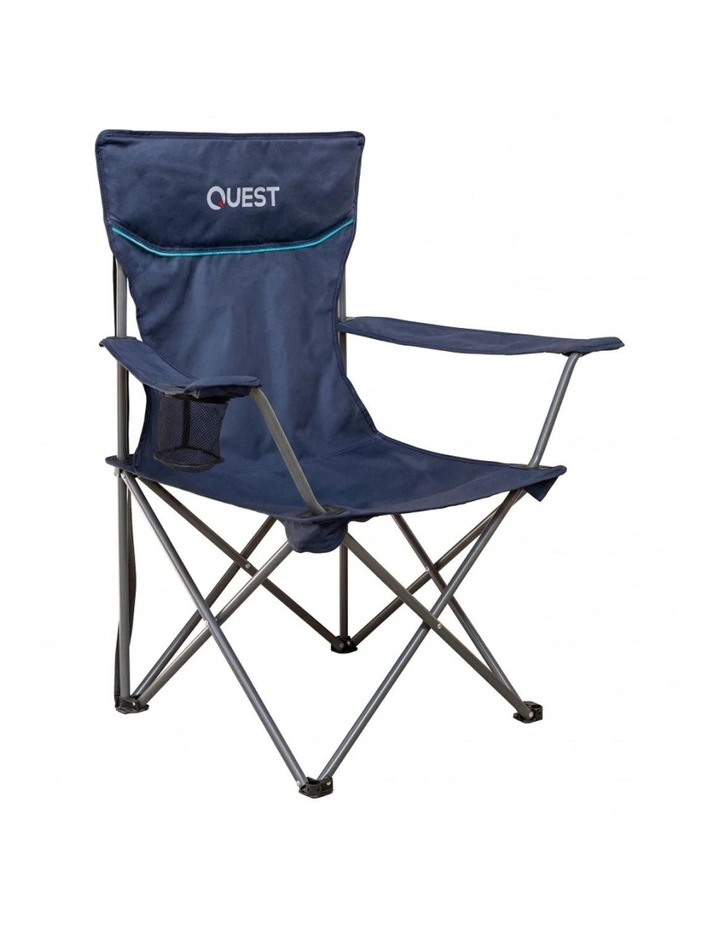 2pc Quest Wide Back Camp Chairs Twin Pack Midnight Blue Outdoor Seating Set image 3
