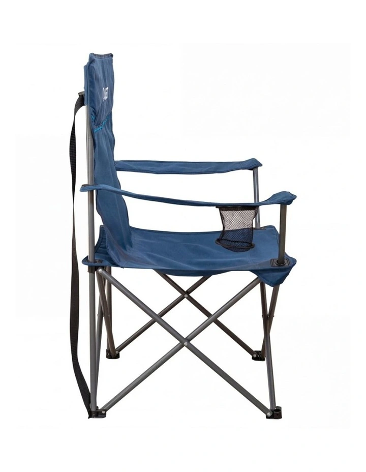 2pc Quest Wide Back Camp Chairs Twin Pack Midnight Blue Outdoor Seating Set image 4
