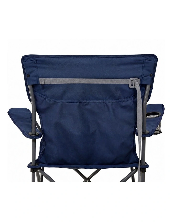 2pc Quest Wide Back Camp Chairs Twin Pack Midnight Blue Outdoor Seating Set image 5