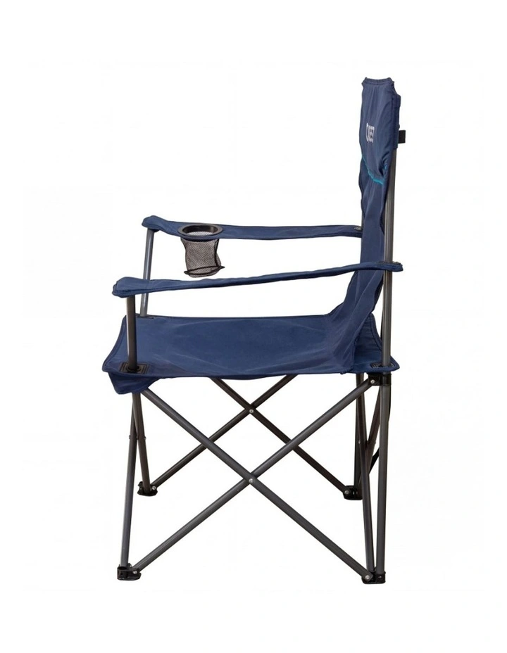 2pc Quest Wide Back Camp Chairs Twin Pack Midnight Blue Outdoor Seating Set image 6