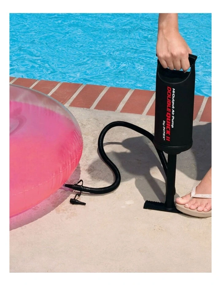 Intex High Output Double Action Hand Pump With 3 Nozzles For Fast Inflation 14in image 2