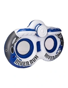 Intex River Run Two Person Inflatable Floating Lake Tube Blue White
