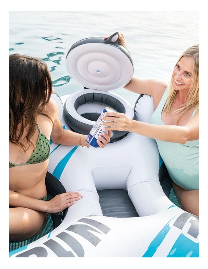 Intex River Run Two Person Inflatable Floating Lake Tube Blue White image 2