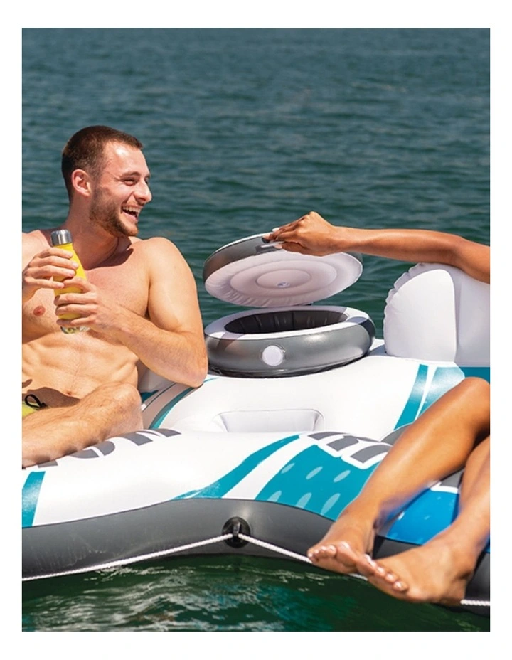 Intex River Run Two Person Inflatable Floating Lake Tube Blue White image 3