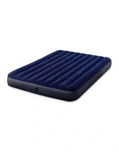 Intex Dura Beam Queen Downy Airbed Blue Plush Top Fiber-Tech Construction