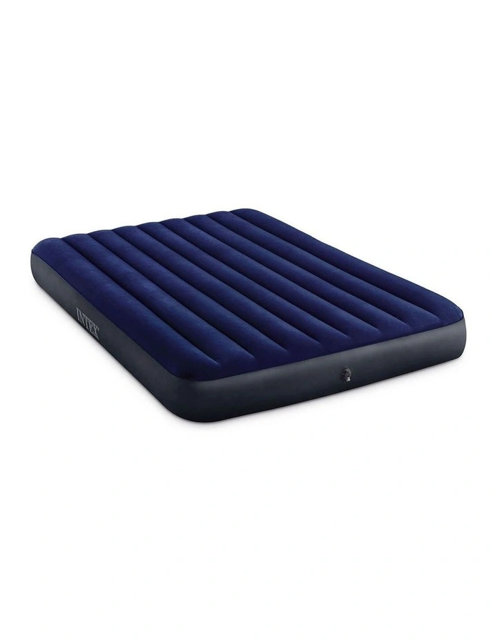 Intex Dura Beam Queen Downy Airbed Blue Plush Top Fiber-Tech Construction image 2