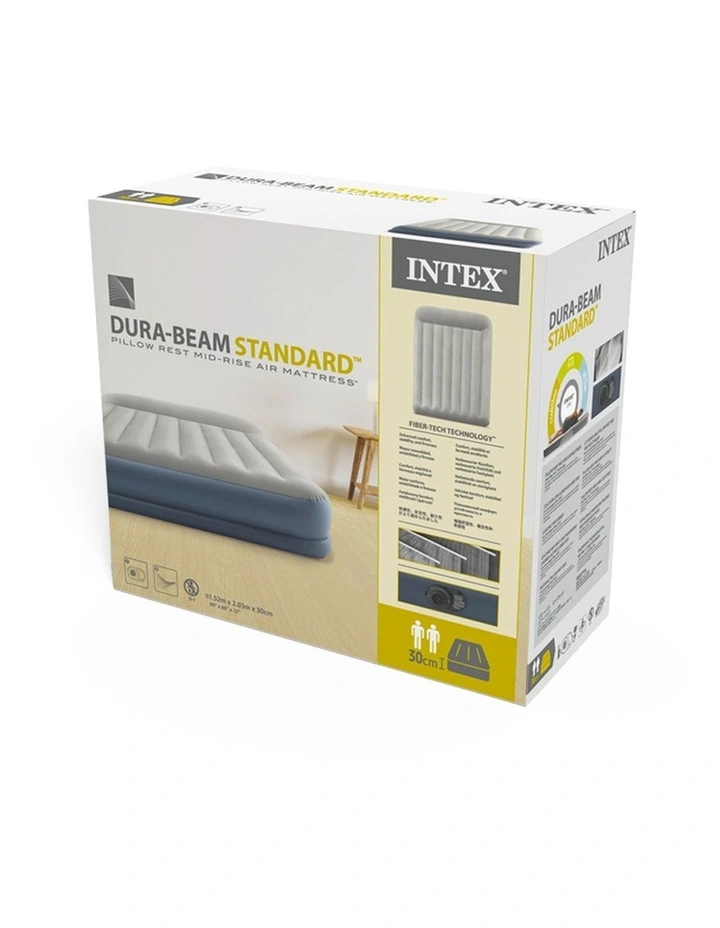 Intex Queen Pillow Rest Mid-Rise Airbed With Fiber-Tech Support image 2