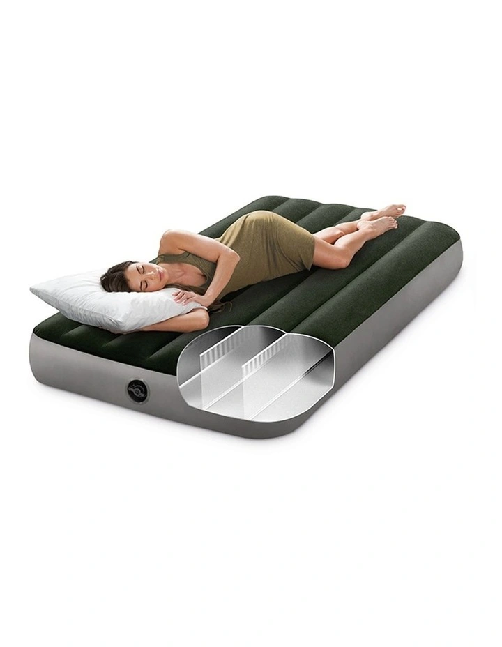 Intex Twin Dura-Beam Downy Inflatable Airbed With Built-In Foot Pump image 2