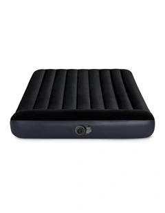 Intex Queen Pillow Rest Classic Inflatable Airbed With Fiber-Tech And Pump