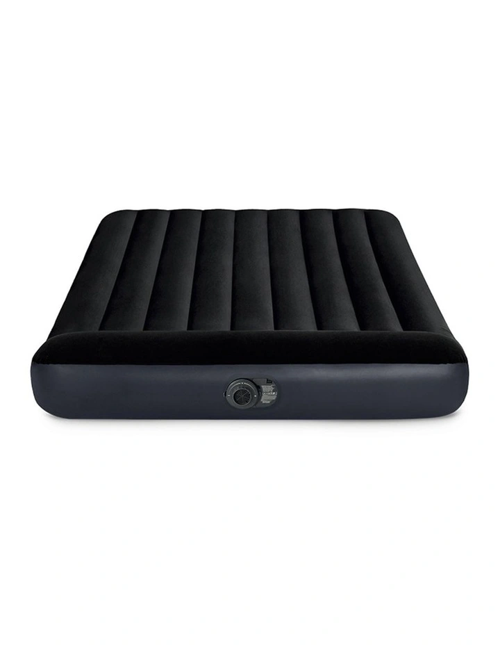 Intex Queen Pillow Rest Classic Inflatable Airbed With Fiber-Tech And Pump image 1