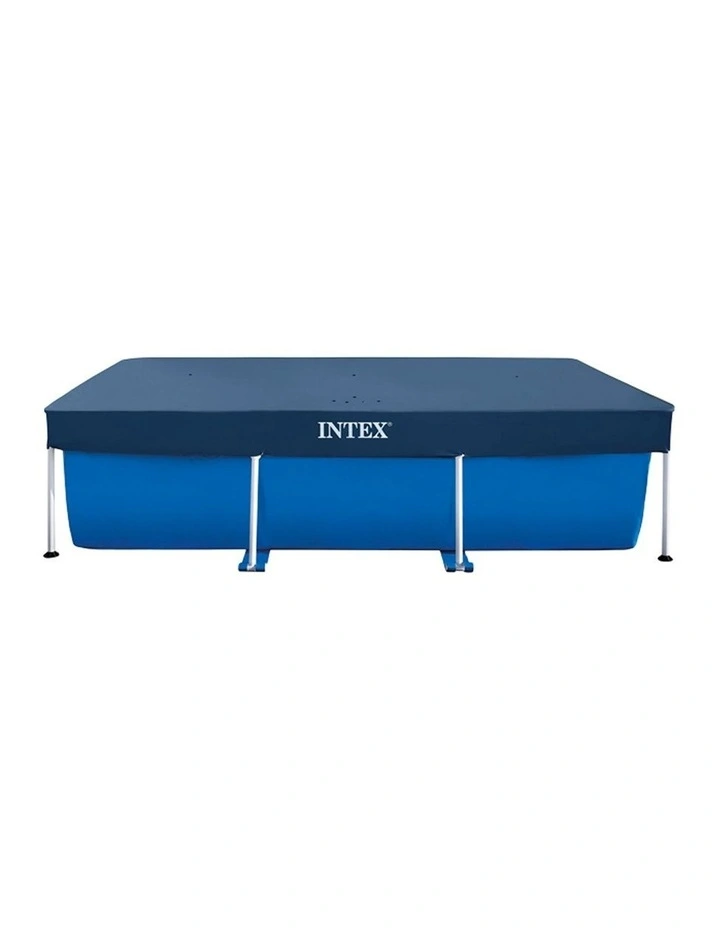 Intex Pool Cover Rectangle Blue With Rope Ties Drain Holes 2.6mx1.6m image 1