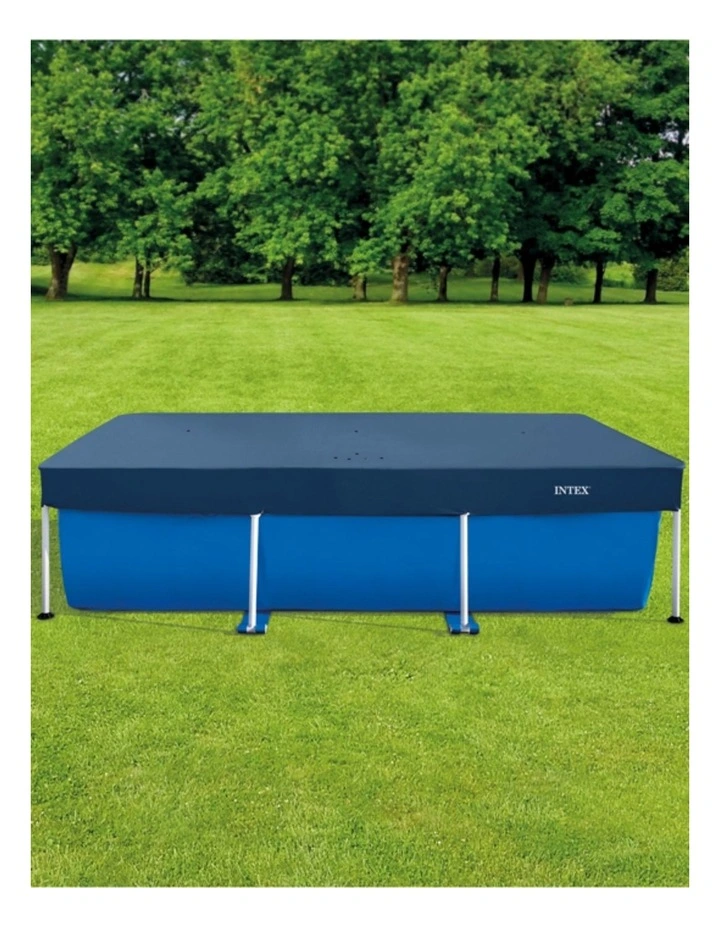 Intex Pool Cover Rectangle Blue With Rope Ties Drain Holes 2.6mx1.6m image 2