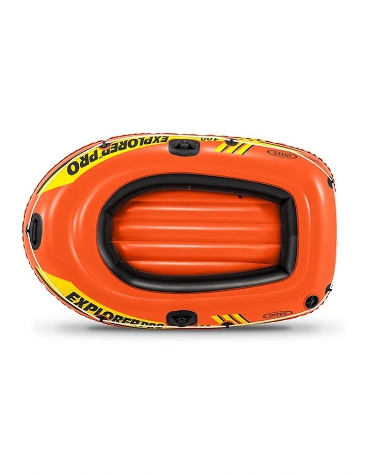 Intex Explorer Pro 100 Inflatable Boat Orange With Oar Locks image 2