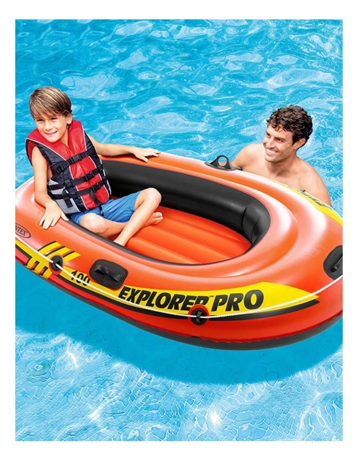 Intex Explorer Pro 100 Inflatable Boat Orange With Oar Locks image 3