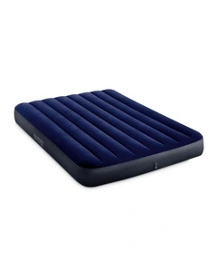 Intex Dura Beam Full Downy Airbed Blue Plush Top With Fiber-Tech Construction