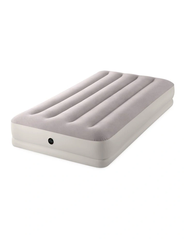 Intex Twin Dura-Beam Prestige Mid-Rise Airbed With USB150 Pump And Fiber image 1