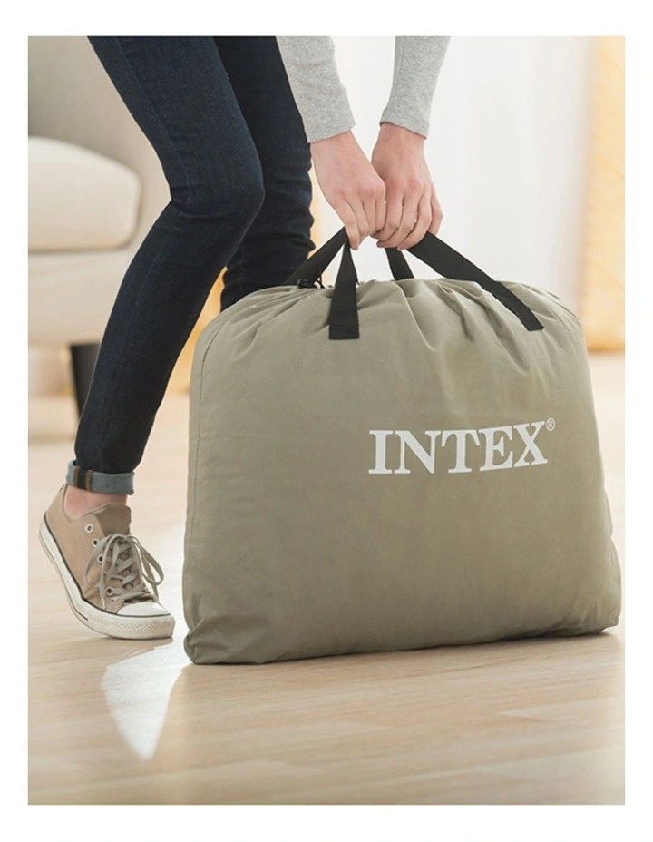 Intex Twin Deluxe Inflatable Airbed With Fiber-Tech Pillow Rest And Pump image 6