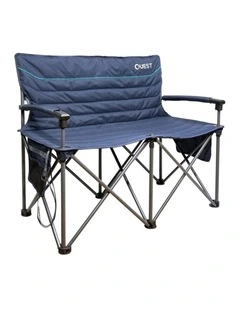 Quest Outdoors Castaway 2 Seater Outdoor Sofa Padded Durable 300kg Max Midnight