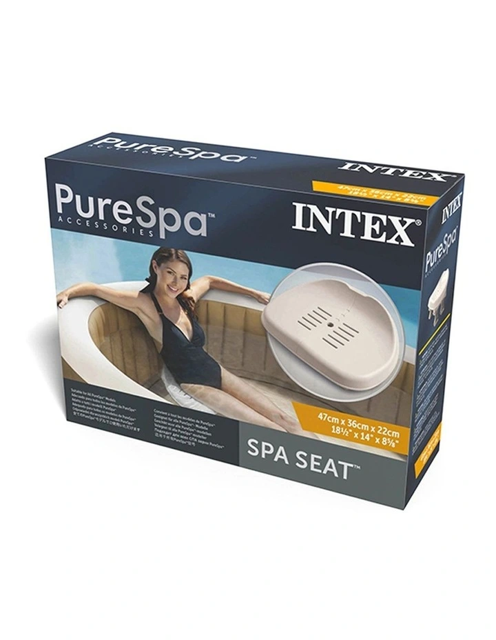 Intex PureSpa Inflatable Hot Tub Seat Comfortable Raised Height Cream 47cm image 4