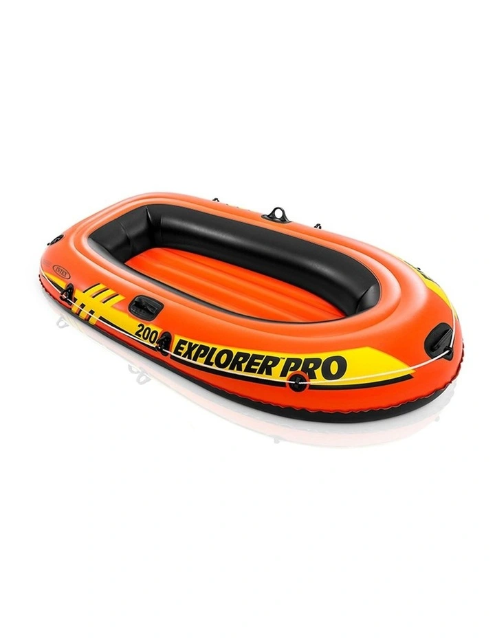 Intex Explorer Pro 100 Inflatable Boat Orange With Oar Holders image 1