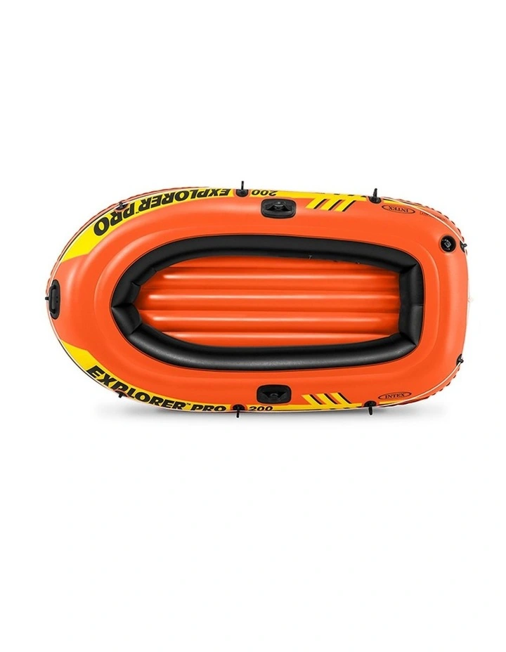 Intex Explorer Pro 100 Inflatable Boat Orange With Oar Holders image 2