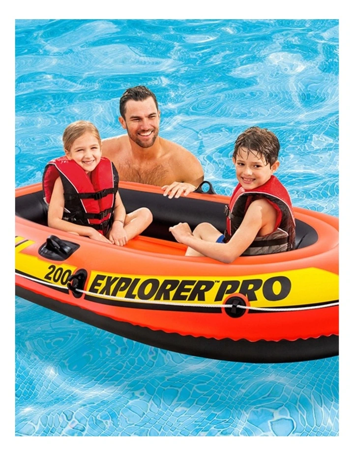 Intex Explorer Pro 100 Inflatable Boat Orange With Oar Holders image 3