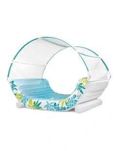 Intex Tropical Two Person Inflatable Canopy Pool Lounge With Cup Holders