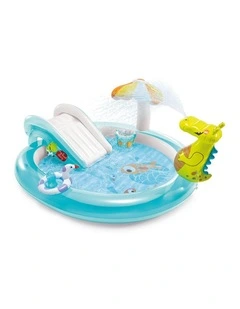 Intex Gator Play Centre Inflatable Kids Pool With Water Sprayer 2y 