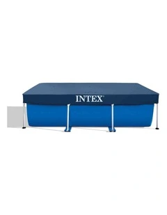 Intex Rectangle Pool Cover Marine Blue Vinyl With Rope Ties And Drain Holes 3x2m