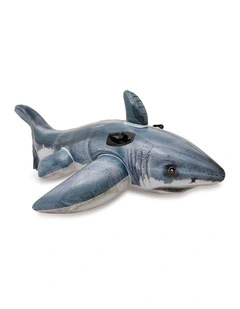 Intex Great White Shark Ride On Inflatable Pool Float With Handles Kids 3y 