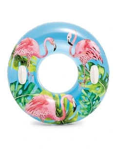 Intex Lush Tropical Tube Inflatable Swim Ring Grab Handles Kids 9y  Assorted