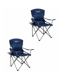 2pc Quest Wide Back XL Chair Twin Pack Midnight Blue Outdoor Seating Set