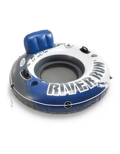 Intex River Run Single Seat Inflatable Tube Float With Cup Holders