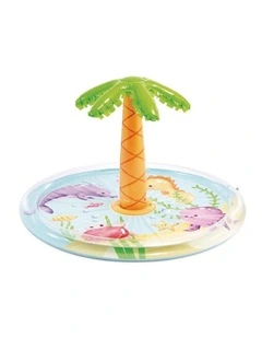 Intex Palm Tree Inflatable Kids Spray Pool With Garden Hose Attachment 2y 