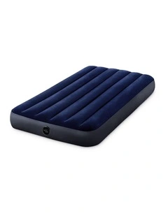Intex Dura-Beam Series Classic Downy Twin Airbed Inflatable Mattress Blue Vinyl