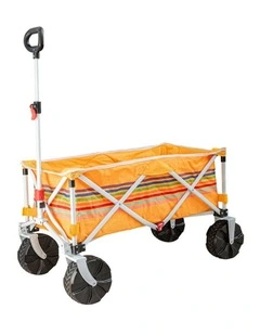 Quest Outdoors Summer Storage Cart Foldable Wagon All-Terrain Wheels 110L