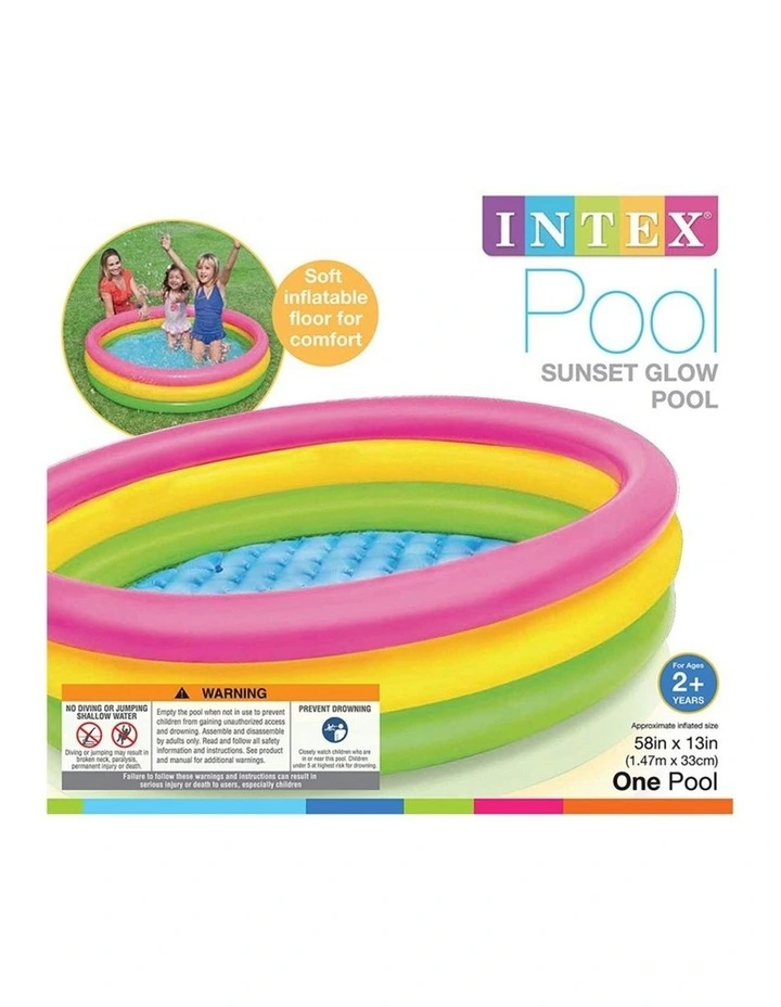 Intex Sunset Inflatable Glow Kiddie Pool 1.47m x 33cm Kids 2y image 3
