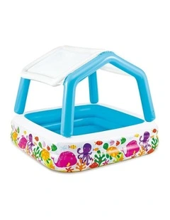 Intex Inflatable Sun Shade Pool With Ocean Scene Assorted Colours 3y 