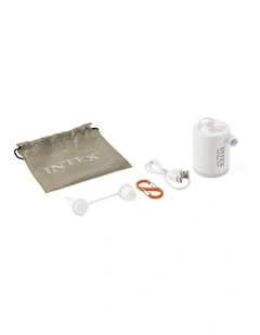 Intex Quickfill USB200R Tiny Air Pump White Rechargeable Battery LED Light