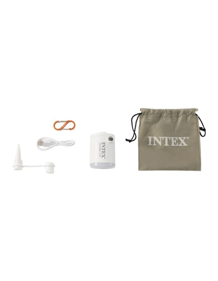 Intex Quickfill USB200R Tiny Air Pump White Rechargeable Battery LED Light image 3