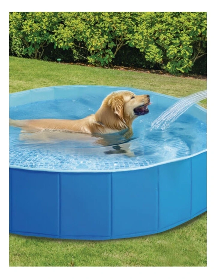 Intex Round Outdoor Pet Pool Foldable Portable Durable Fabric Blue 3y image 5