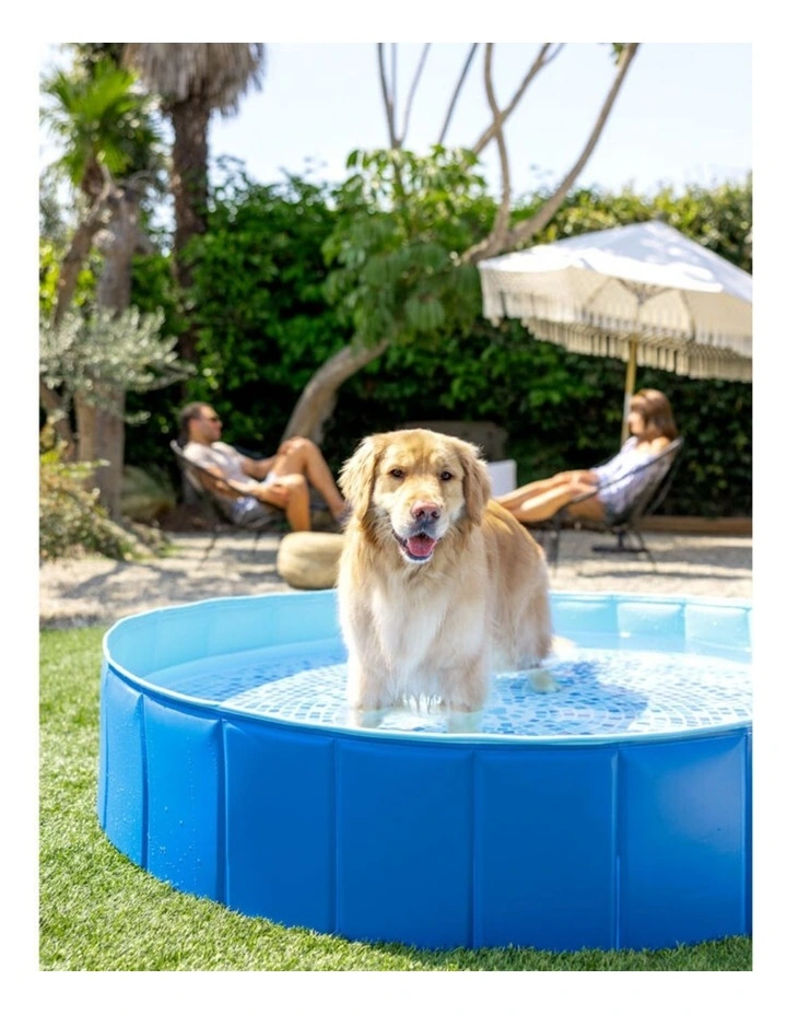 Intex Round Outdoor Pet Pool Foldable Portable Durable Fabric Blue 3y image 6