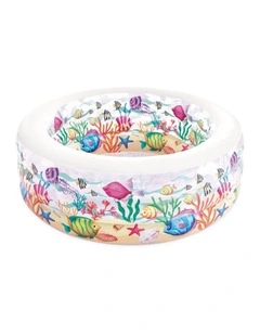 Intex Aquarium Inflatable Kids Pool With Soft Floor Transparent Rings