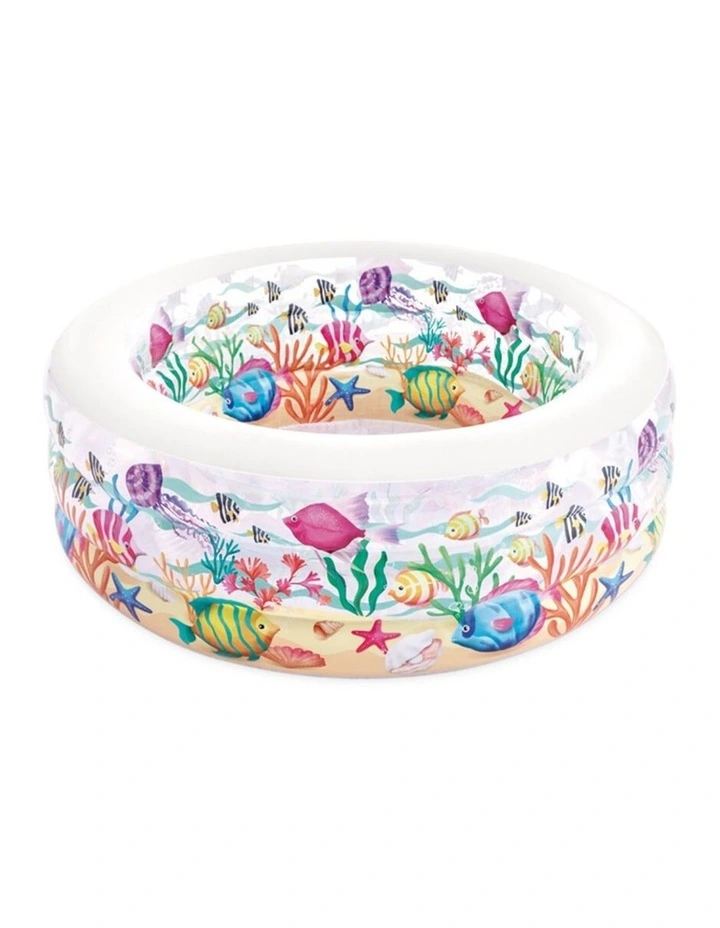 Intex Aquarium Inflatable Kids Pool With Soft Floor Transparent Rings image 1