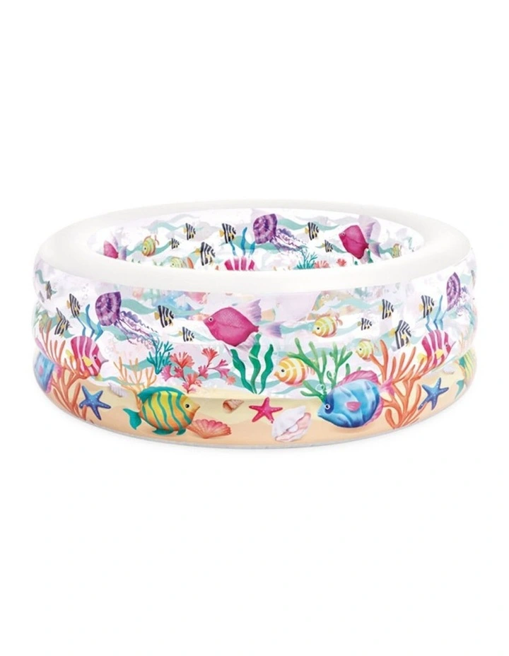 Intex Aquarium Inflatable Kids Pool With Soft Floor Transparent Rings image 2